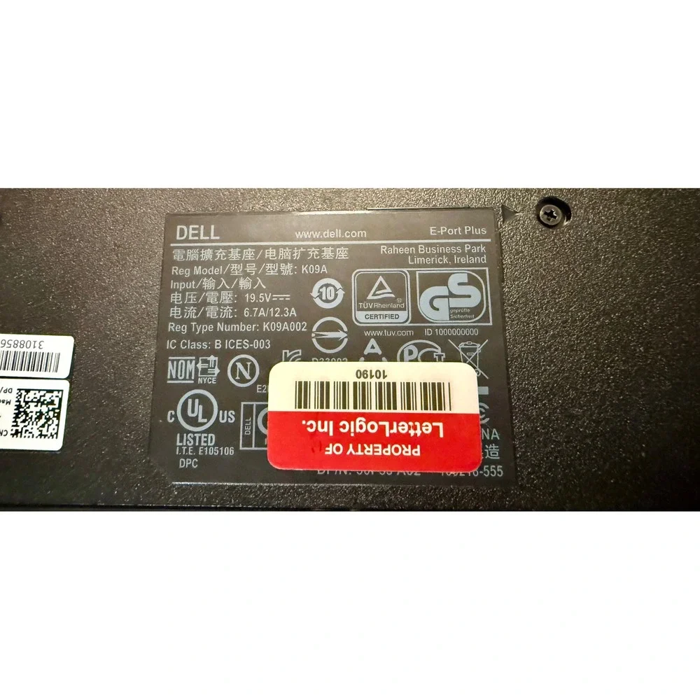 Dell E-Port Plus K09A Docking Station Latitude Precision Dual DVI DP USB 3.0 EX